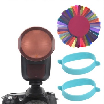24pcs Round Head Camera Flash Gels Lighting