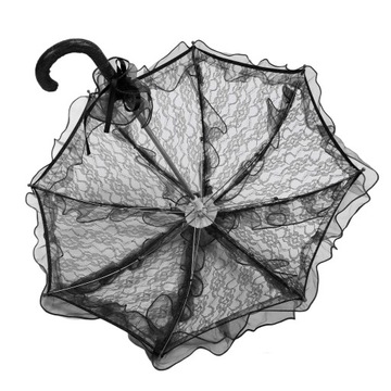 МИНИ-КРУЖЕВНОЙ ЗОНТ ЧЕРНЫЙ СВАДЕБНЫЙ ЗОНТ