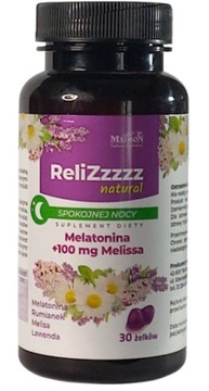 RELIZZZZZ NATURAL ŻELKI Z MELATONINĄ NA SEN 30 SZT