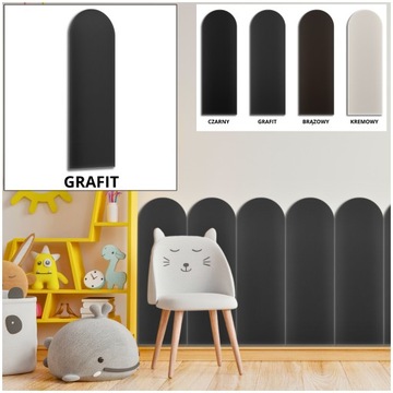 Panele Ścienne Tapicerowane 20x80 PŁOTEK GRAFITOWY SKÓRA EKOLOGICZNA MIĘKKI