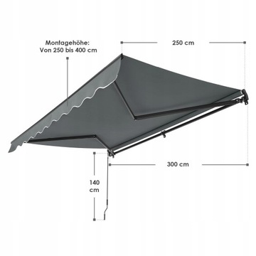 Тент для террасы/балкона 300x250 см