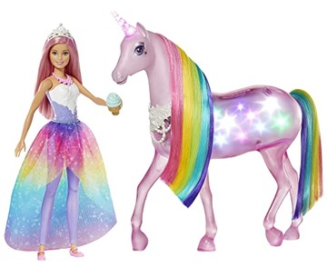 Barbie Dreamtopia Magical Lights Unicorn with Rainbow Mane, Lights & Sounds