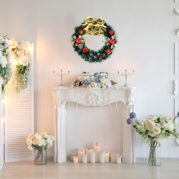 1шт Рождественский венок Декоративный рождественский дверной венок