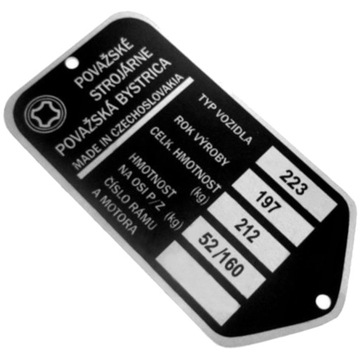 TABLICZKA ZNAMIONOWA JAWA 50 TYP 223 JAWKA