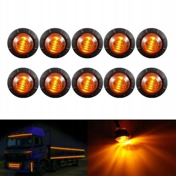 10 светодиодных габаритных фонарей 3LED 12В/24В