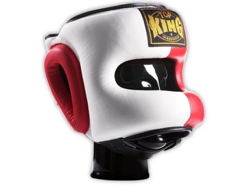 KASK BOKSERSKI SPARINGOWY TOP KING wh/rd/bk- M