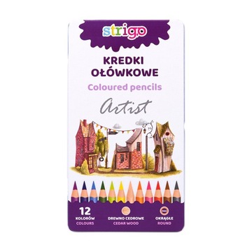 STRIGO KREDKI OŁÓWKOWE OKRĄGŁE SERIA ARTIST 12 SZT