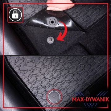 Mocowania zatrzaski OKRĄGŁE do dywaników samochodowych - Mazda / Volvo