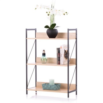 Stylowy regał do salonu łazienki Loft Dąb Metal