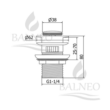 ПРОБКА ДЛЯ УМЫВАЛЬНИКА BALNEO С КОРЗИНОЙ CLICK CLACK ХРОМ ЛАТУНЬ С ПЕРЕЛИВОМ