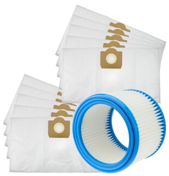 10x WORKI FILTR DO ODKURZACZA BOSCH GAS 15 20 MAKITA VC2512L