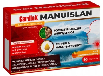 Gardlox Manuislan 16 Pastylek O Smaku Pomarańczowym