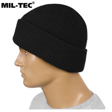 MIL-TEC ЗИМНЯЯ ВОЕННАЯ ШАПКА С УТЕПЛЕНИЕМ 3M THINSULATE ТЁПЛАЯ ЧЕРНАЯ