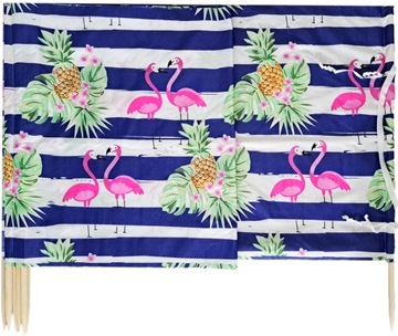 Parawan plażowy 12 metrów mata WIATROŁAP na plażę FLAMINGI RÓŻNE WZORY