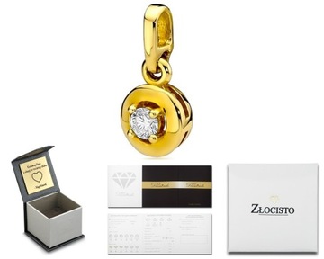 ZŁOTA ZAWIESZKA Z BRYLANTEM 585 DIAMENT WISIOREK