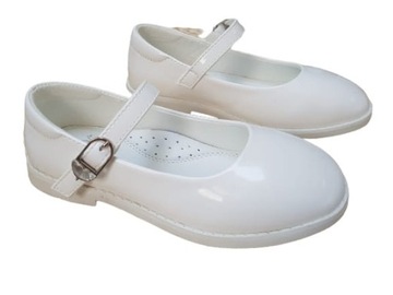 Balerinki buty komunijne białe dziewczęce