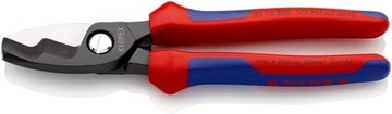 Knipex Nożyce do kabli z podwójnym ostrzem czernione, 95 12 200