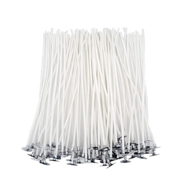 KNOT DO ŚWIEC PARAFINY Z BLASZKĄ KNOTY 15cm-100szt