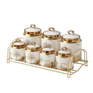 POJEMNIKI KUCHENNE WHITE / GOLD 7 TGL. Y562