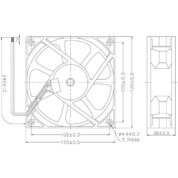 TRU COMPONENTS RD12038B24H осевой вентилятор