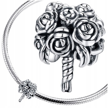 CHARMS BUKIET KWIATÓW srebro 925 koralik S925 bukiety beads zawieszka