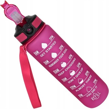 Butelka Bidon ze słomką motywacyjny Miowi 1L PINK