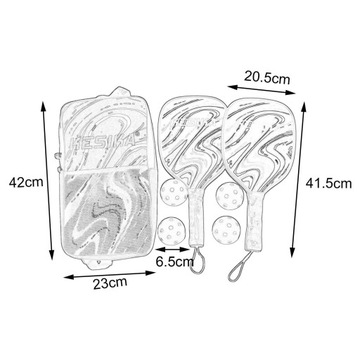 Pickleball Paddles Pickleball Racquets Includes 2 Rackets 4 Balls Black