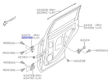 PANT DVEŘE ZADNÍCH LEVÝCH SUBARU FORESTER V 19-