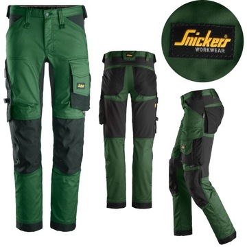 Snickers 6341 spodnie robocze Stretch 60 zielony