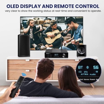 AIYIMA D03 УСИЛИТЕЛЬ ЗВУКА BLUETOOTH 5.0 150 Вт x 2 СТЕРЕО HIFI 2.1 КАН.