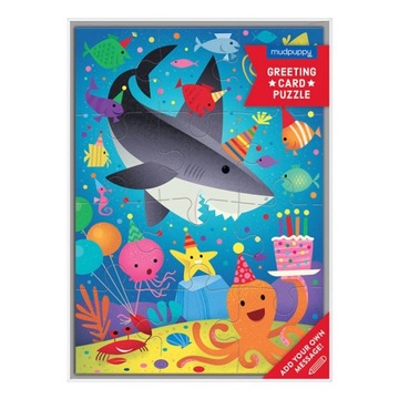 Mudpuppy Puzzle-kartka z życzeniami Rekin 12 eleme
