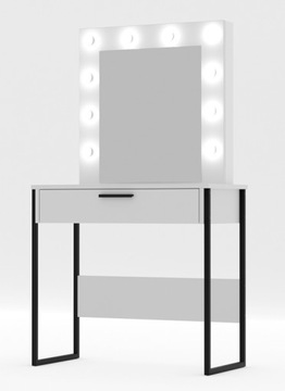 FORESTO ТЮРЁМНЫЙ СТОЛИК С ЗЕРКАЛЕМ, БЕЛЫЙ, ЧЕРНЫЙ, МЕТАЛЛ НОГУ