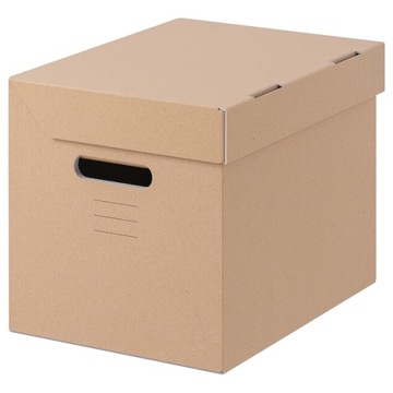 ИКЕА ПАППИС Коробка, картон с крышкой, коричневая, 25х34х26 см