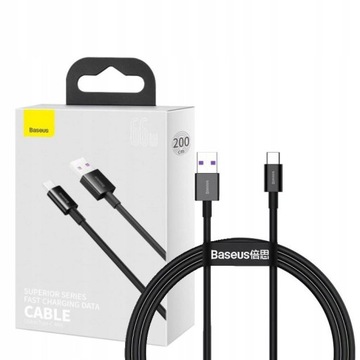 Kabel USB-A do USB-C Baseus, 66W 6A, 2m, przewód