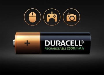 Батарейки Duracell AA емкостью 2500 мАч, 4 шт.