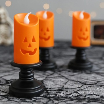 HALLOWEEN CANDLE, светящаяся светодиодная лампа в виде тыквы на батарейках