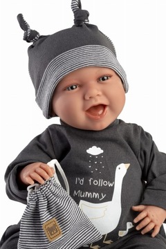 Lalka Llorens MIMO sonrisas pijama gris 74107 42cm