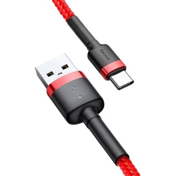 Нейлоновый кабель Baseus Cafule Quick C USB-A — USB-C