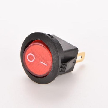 1pc okrągły czarny SPST ON-OFF lampa LED światełko