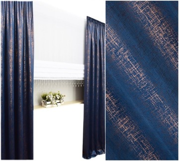 ZASŁONA METRAŻ VELVET 3 PLUSZ GRANAT + MIEDŹ 145cm