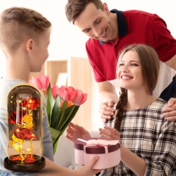 ВЕЧНАЯ РОЗА В СТЕКЛЕ, РОЗА СО СВЕТОДИОДНОЙ ПОДСВЕТКОЙ В СТЕКЛЯННОМ КУПОЛЕ ДЕНЬ СВЯТОГО ВАЛЕНТИНА