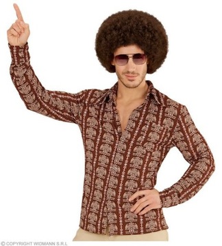 KOSZULA MĘSKA DISCO BRĄZOWA LATA 70-TE xxl