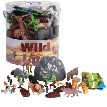 ZESTAW ZWIERZĘTA FIGURKI SAFARI 34 SZT.