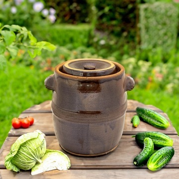 КЕРАМИЧЕСКАЯ БОЧКА 30 Л ДЛЯ СБОРА С ВОРОТНИКОМ КЕРАМИЧЕСКАЯ КРЫШКА