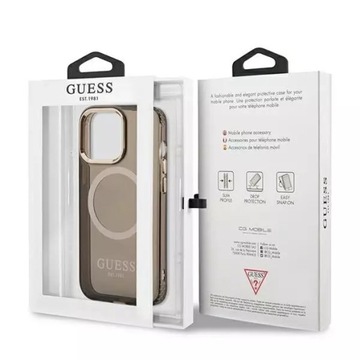 Чехол Guess GUHMP13LHTCMK для iPhone 13 Pro / 13, жесткий футляр 6,1 дюйма, золотой контур