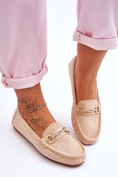 КЛАССИЧЕСКИЕ ЗАМШЕВЫЕ МОКАСИНЫ С ДЕКОРОМ, БЕЖЕВЫЙ 38