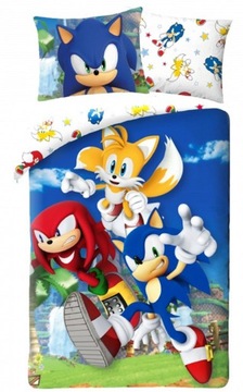 Pościel bajkowa 140x200 Sonic szybki błyskawica