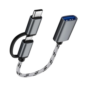 КАБЕЛЬ-АДАПТЕР 2-в-1 OTG USB-USB-C + МИКРО-АДАПТЕР