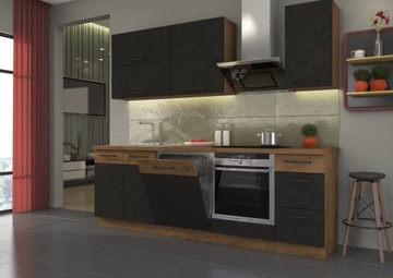 Meble kuchenne Vigo matera 240cm z blatem