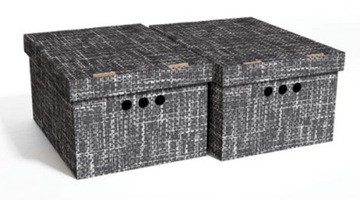 Pudełko kartonowe dekoracyjne na ubrania z nadrukiem TEXTILE czarne 2szt a4